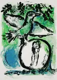 Marc Chagall, Grüner Vogel, 1962, Lithograph printed in colours