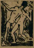 Otto Mueller, Der Mord 3 (Tanzszene III, Liebespaar II), 1919, Lithograph