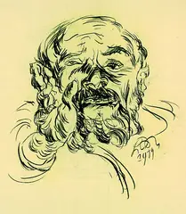 Bärtiger by Ludwig Meidner, 1919, Charcoal drawing, sold Dec 2001