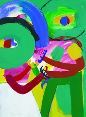 Er + Sie by Heimrad Prem, 1976, Gouache, sold Dec 2001