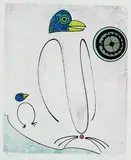 Max Ernst, Aus: Les Oiseaux en Peril, 1975, Aquatint printed in colours