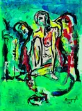 Siegfried Anzinger, Figürliche Komposition, 1982, Acrylic