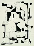 Rudolf Ausleger, Weibliche Akt frontal. Weiblicher Akt im Profil, 1923, Indian ink drawing