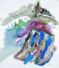 Helmut Pfeuffer, Landschaft, 1989, Watercolour