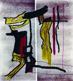 Fritz Winter, Komposition über zwei rechteckigen Feldern, 1975, Felt-tip pen and ink drawing