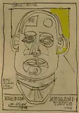 Josef Scharl, Exodus Humanitatis, 1950, Indian ink pen drawing