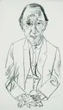 Max Beckmann, Bildnis des Komponisten Frederik Delius, 1922, Lithograph