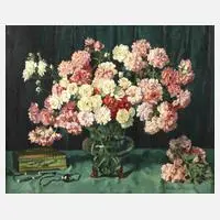 Wenzel Wendlberger, Rosenstillleben, Öl auf Leinwand