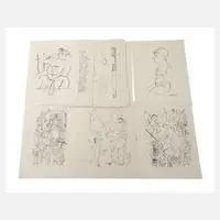 George Grosz, Umfangreiches Konvolut aus "Ecce Homo", 34 Blatt des im Malik-Verlag mit 84 Fotolithographien im Jahr 1923 erschienenen Buches "Ecce Homo"