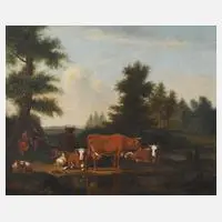 Adriæn van de Velde, Bukolische Szene, 1668, Öl auf Leinwand