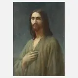 Albert Aublet, Jesus von Nazareth, Öl auf Papier und Leinwand und Keilrahmen
