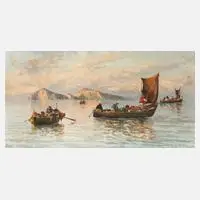 Guglielmo Giusti, Abends auf dem Meer, Öl auf Leinwand
