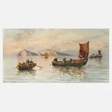 Guglielmo Giusti, Abends auf dem Meer, Öl auf Leinwand