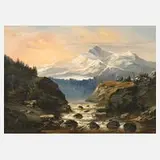 L. Haag, Hochgebirgslandschaft, Öl auf Leinwand