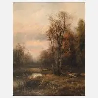 Reisigsammlerin im Wiener Wald by Karl Kaufmann, Öl auf Leinwand und auf Leinwand kaschiert, sold Mar 2026