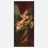 Eugen Klimsch, Mutter mit Kind, Öl auf festem Karton