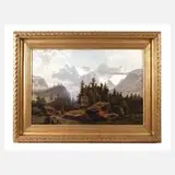 Wilhelm Theodor Nocken, Alpenlandschaft, Öl auf Leinwand