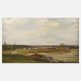 Axel Schovelin, "Landschaft mit See", Öl auf Leinwand