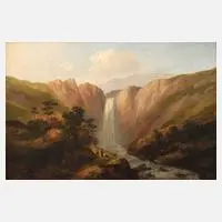 Edward Train, Der Wasserfall, 1865, Öl auf Leinwand