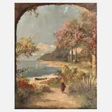 Alois Arnegger, Mediterrane Küstenlandschaft, Öl auf Leinwand