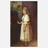 Josef Bárta, Mädchen mit Tracht im Interieur, 1905, Öl auf Leinwand