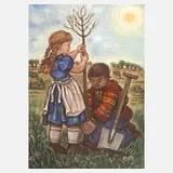 Tina Bauer-Pezellen, Baumpflanzende Kinder
