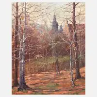 Hans Georg Bräunlich, Altstadtblick, Öl auf Leinwand
