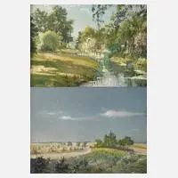Rudolf Diederich, Paar Landschaftsgemälde, Öl auf Sperrholz