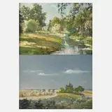 Rudolf Diederich, Paar Landschaftsgemälde, Öl auf Sperrholz