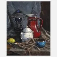Atelierstillleben by Artur Eitler, Öl auf Hartfaserplatte, sold Mar 2026