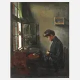 Hermann Graf, "Die Näherin", Öl auf Leinwand