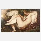 Hans Hafe, "Leda mit dem Schwan", Öl auf Leinwand
