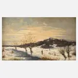 Louis Hagemann, Winterlandschaft, Öl auf Papier und auf Karton kaschiert
