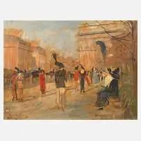 Rudolf Hellwag, Arc de Triomphe in Paris, Öl auf leinenkaschierter Platte