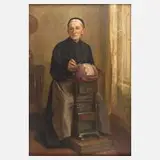 Heinrich Iser, Erzgebirgische Klöpplerin, 1920, Öl auf Leinwand