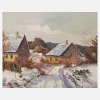 Jürgens, Sonniger Wintertag, Öl auf Leinwand