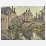 Paul Leduc, Brücke in Moret-sur-Loing, Öl auf Leinwand