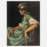 Linder Sterling, Die Frau mit der Maske, 1935, Öl auf Leinwand