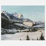 Malkowsky, "Motiv in Garmisch", Öl auf Leinwand
