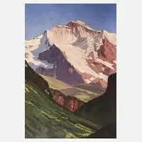 K. Mettner, Jungfrauen-Massiv, Öl auf Sperrholzplatte
