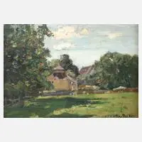 Peter Paul Müller, Lichte Sommerlandschaft, Öl auf Malplatte