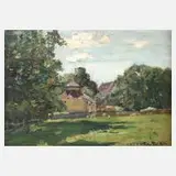 Peter Paul Müller, Lichte Sommerlandschaft, Öl auf Malplatte
