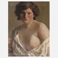 Fritz Neuenhahn, Weiblicher Halbakt, 1908, Öl auf Leinwand