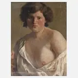 Fritz Neuenhahn, Weiblicher Halbakt, 1908, Öl auf Leinwand