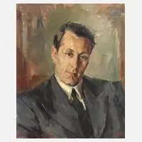 Boris Pastoukhoff, Herrenportrait, 1942, Öl auf grober Leinwand