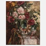 Engelbert Schoner, Blumenstillleben, Öl auf Leinwand