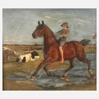 Reitender Hirte by Sven Holger Schou, Öl auf Leinwand, sold Mar 2026