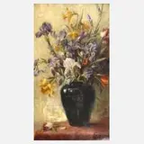 Josef Wilk, Blumenstillleben, Öl auf Leinwand
