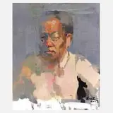 Changliang Guo, Expressives Männerportrait, 2013, Acryl auf Leinwand und Keilrahmen