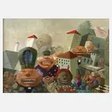 U. Stein, Die Lacher, Acryl auf Leinwand